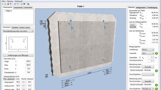 MOSOCONstructor Berechnungssoftware für Einspannanker, Hängezuganker und Ankerschienen. 