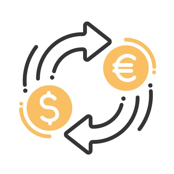 Currency exchange single icon