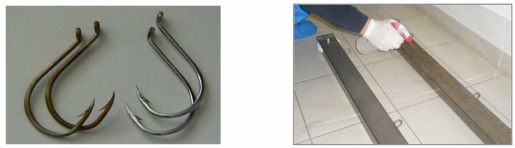 Bild 1:  Links: ohne POLINOX Protect - 25 h Salzsprühtest,  Rechts: MIT POLINOX Protect - 500 h Salzsprühtest  Bild 2: Sanierung korrosionsgeschädigter Bauteile