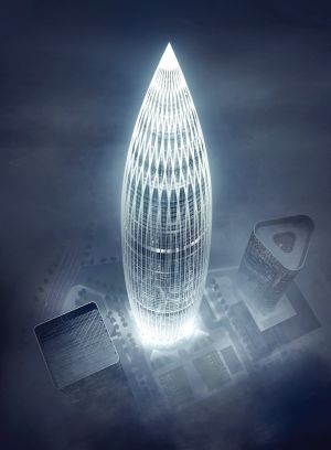 Das 392,5 Meter hohe Verwaltungsgebäude der China Resources Group soll 2018 fertiggestellt werden. Outokumpu lieferte 1.000 Tonnen Dillenburger Edelstahl für die 56 äußeren Stützen der Glasfassade.